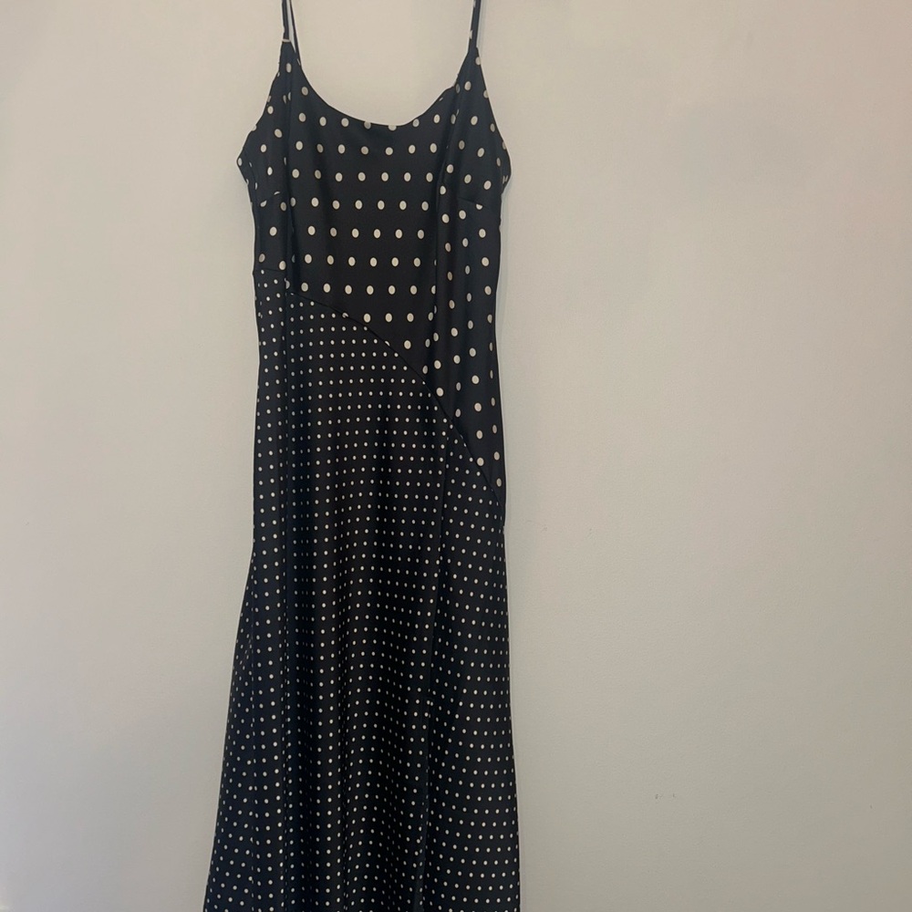 a new day Black Polka Dot Maxi Slip Dress